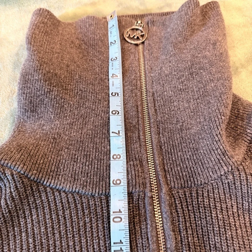 Michael Kors Dark Gray Zip-Up Sweater med